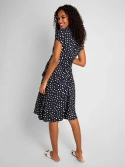 Jojo Maman Bebe JoJo Maman Bébé Navy Spot Maternity Shirt Dress With Tie -Jojo Maman Bebe 381422s2
