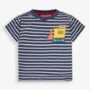 Jojo Maman Bebe JoJo Maman Bébé Navy/White Stripe Navy & White Stripe Digger Pocket T-Shirt -Jojo Maman Bebe 420159s