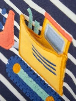 Jojo Maman Bebe JoJo Maman Bébé Navy/White Stripe Navy & White Stripe Digger Pocket T-Shirt -Jojo Maman Bebe 420159s3