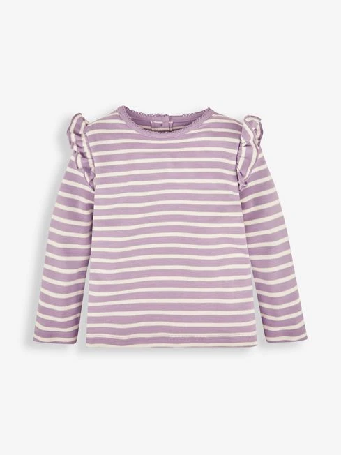 Jojo Maman Bebe JoJo Maman Bébé Lilac 2-Pack Ditsy Floral & Stripe Frill Tops 4 Jojo Maman Bebe JoJo Maman Bébé Lilac 2-Pack Ditsy Floral & Stripe Frill Tops - Image 2