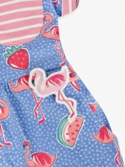 Jojo Maman Bebe JoJo Maman Bébé Cornflower Flamingo Print Drop Shoulder Dress -Jojo Maman Bebe 426323s4