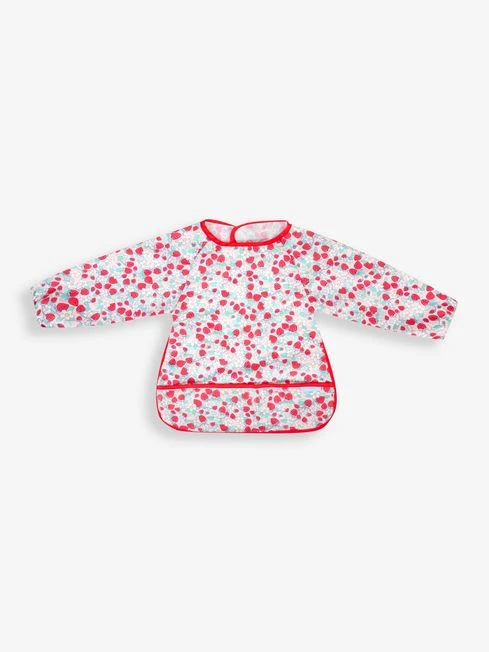 Jojo Maman Bebe JoJo Maman Bébé Pink Strawberry Print Deluxe Sleeved Bib 6 Jojo Maman Bebe JoJo Maman Bébé Pink Strawberry Print Deluxe Sleeved Bib - Image 4