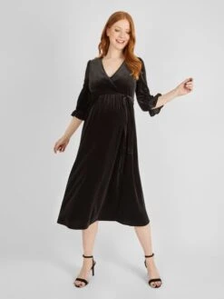Jojo Maman Bebe JoJo Maman Bébé Black Velvet Maternity And Nursing Wrap Dress 5 Jojo Maman Bebe JoJo Maman Bébé Black Velvet Maternity And Nursing Wrap Dress -Jojo Maman Bebe 435276s2