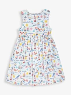 Jojo Maman Bebe JoJo Maman Bébé White Seashore Print Button Through Dress 8 Jojo Maman Bebe JoJo Maman Bébé White Seashore Print Button Through Dress -Jojo Maman Bebe 439799s3