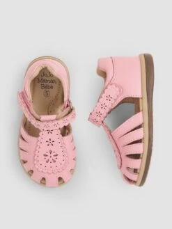 Jojo Maman Bebe JoJo Maman Bébé Pink Girls' Pretty Closed Toe Leather Sandals -Jojo Maman Bebe 447419s3