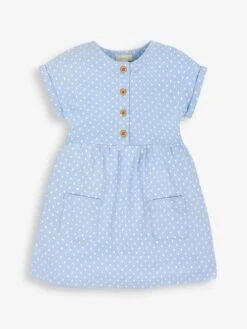 Jojo Maman Bebe JoJo Maman Bébé Blue Spot Button Front Dress