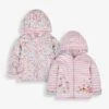Jojo Maman Bebe JoJo Maman Bébé Pink Bunny Floral Applique Reversible Hoodie -Jojo Maman Bebe 453726s