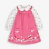 Jojo Maman Bebe JoJo Maman Bébé Pink Floral Embroidered Cord Pinafore Dress & Top Set -Jojo Maman Bebe 466174s