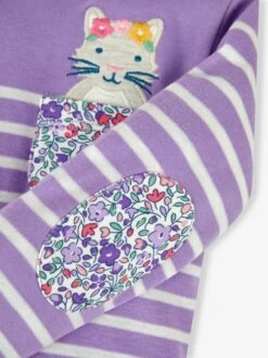 Jojo Maman Bebe JoJo Maman Bébé Purple Cat Pocket Breton Top -Jojo Maman Bebe 491957s3