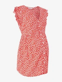 Jojo Maman Bebe JoJo Maman Bébé Red Ditsy Floral Frill Sleeve Maternity Blouse