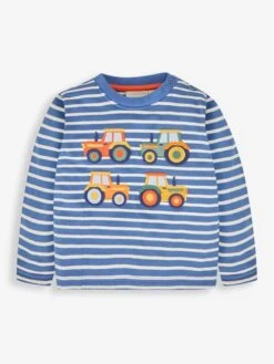 Jojo Maman Bebe JoJo Maman Bébé Indigo Blue Tractor Applique Top