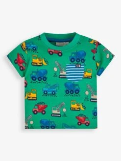 Jojo Maman Bebe JoJo Maman Bébé Green Construction Print Pocket T-Shirt