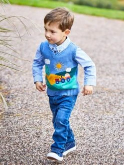 Jojo Maman Bebe JoJo Maman Bébé Blue Ticking Stripe Shirt -Jojo Maman Bebe 522657s3