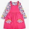 Jojo Maman Bebe JoJo Maman Bébé Raspberry Dino Applique Pocket Pinafore Dress & Top Set 1 Jojo Maman Bebe JoJo Maman Bébé Raspberry Dino Applique Pocket Pinafore Dress & Top Set -Jojo Maman Bebe 523537s