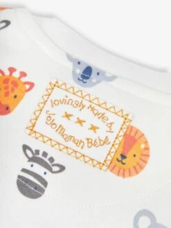 Jojo Maman Bebe JoJo Maman Bébé Cream Safari Friends Print Zip Sleepsuit -Jojo Maman Bebe 525369s3