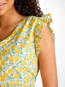 Jojo Maman Bebe JoJo Maman Bébé Yellow Lemon Print Frill Sleeve Maternity Blouse 11 Jojo Maman Bebe JoJo Maman Bébé Yellow Lemon Print Frill Sleeve Maternity Blouse -Jojo Maman Bebe 525541s4