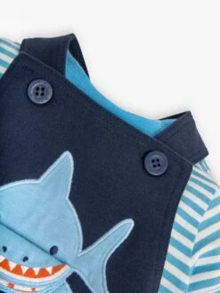 Jojo Maman Bebe JoJo Maman Bébé Navy 2-Piece Shark Appliqué Dungarees & Top Set -Jojo Maman Bebe 528575s3