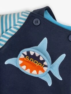 Jojo Maman Bebe JoJo Maman Bébé Navy 2-Piece Shark Appliqué Dungarees & Top Set -Jojo Maman Bebe 528575s4