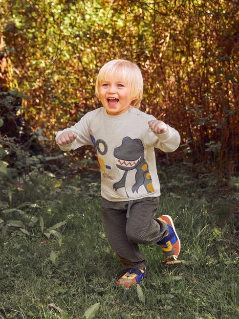 Jojo Maman Bebe JoJo Maman Bébé Natural Dino Applique Sweatshirt 4 Jojo Maman Bebe JoJo Maman Bébé Natural Dino Applique Sweatshirt - Image 2