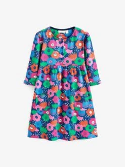 Jojo Maman Bebe JoJo Maman Bébé Navy Bold Floral Print Button Front Dress