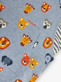 Jojo Maman Bebe JoJo Maman Bébé Blue 2-Piece Safari Heads Print Dungarees & Top Set -Jojo Maman Bebe 537169s4