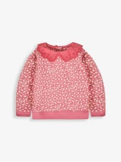 Jojo Maman Bebe JoJo Maman Bébé Rose Woodland Floral Sweatshirt With Broderie Collar