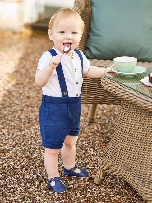 Jojo Maman Bebe Jojo Maman Bébé Blue 2-Piece Navy Baby Grandad Shirt & Shorts Set 3 Jojo Maman Bebe Jojo Maman Bébé Blue 2-Piece Navy Baby Grandad Shirt & Shorts Set