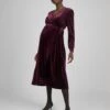 Jojo Maman Bebe JoJo Maman Bébé Wine Velvet Maternity & Nursing Wrap Dress -Jojo Maman Bebe 557170s