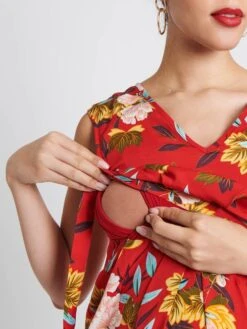 Jojo Maman Bebe JoJo Maman Bébé Red Oriental Print Maternity & Nursing Dress -Jojo Maman Bebe 559321s2