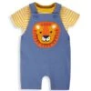 Jojo Maman Bebe JoJo Maman Bébé Indigo 2-Piece Lion Appliqué Short Dungarees & Top Set -Jojo Maman Bebe 571654s