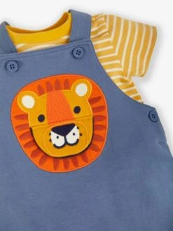 Jojo Maman Bebe JoJo Maman Bébé Indigo 2-Piece Lion Appliqué Short Dungarees & Top Set -Jojo Maman Bebe 571654s3