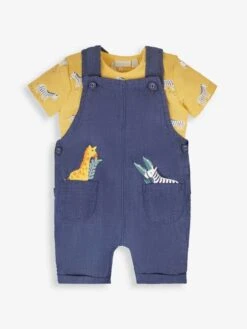 Jojo Maman Bebe JoJo Maman Bébé Chambray 2-Piece Safari Pocket Short Dungarees & Top Set