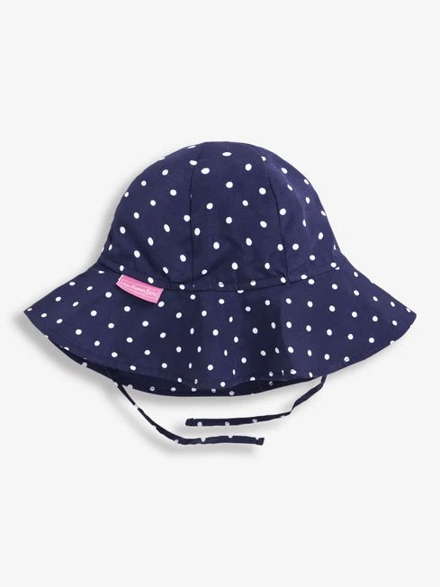 Jojo Maman Bebe JoJo Maman Bébé Navy White Dot Girls' Navy & White Dot Floppy Sun Hat 3 Jojo Maman Bebe JoJo Maman Bébé Navy White Dot Girls' Navy & White Dot Floppy Sun Hat