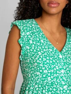 Jojo Maman Bebe JoJo Maman Bébé Green Ditsy Print Maternity Summer Dress -Jojo Maman Bebe 577862s4