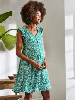 Jojo Maman Bebe JoJo Maman Bébé Green Ditsy Print Maternity Summer Dress -Jojo Maman Bebe 577862s5