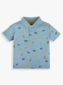 Jojo Maman Bebe JoJo Maman Bébé Blue Safari Print Polo Shirt