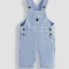 Jojo Maman Bebe JoJo Maman Bébé Blue Ticking Stripe Baby Dungarees 2 Jojo Maman Bebe JoJo Maman Bébé Blue Ticking Stripe Baby Dungarees -Jojo Maman Bebe 584317s