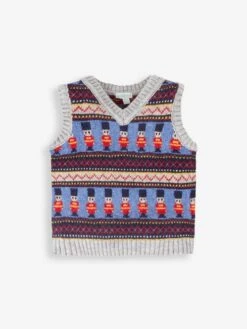 Jojo Maman Bebe JoJo Maman Bébé Marl Grey King's Guard Fair Isle Tank