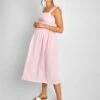 Jojo Maman Bebe JoJo Maman Bébé Pink Gingham Shirred Maternity Midi Dress -Jojo Maman Bebe 593082s