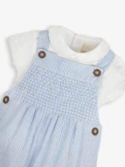 Jojo Maman Bebe JoJo Maman Bébé Blue 2-Piece Smocked Short Dungarees & Collar Body Set -Jojo Maman Bebe 595602s6