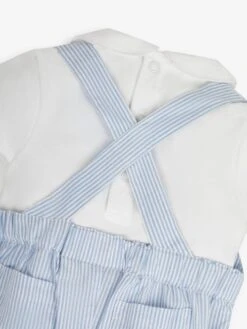 Jojo Maman Bebe JoJo Maman Bébé Blue 2-Piece Smocked Short Dungarees & Collar Body Set -Jojo Maman Bebe 595602s7