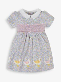 Jojo Maman Bebe JoJo Maman Bébé Lemon Ditsy Print Smocked Dress
