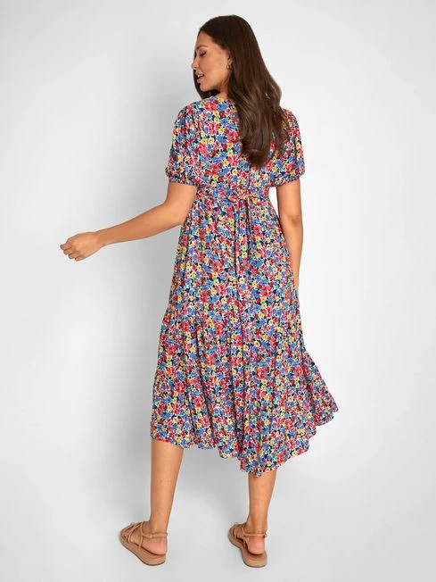 Jojo Maman Bebe JoJo Maman Bébé Floral Print Tiered Maternity & Nursing Midi Dress 5 Jojo Maman Bebe JoJo Maman Bébé Floral Print Tiered Maternity & Nursing Midi Dress - Image 3