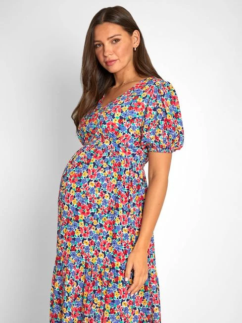 Jojo Maman Bebe JoJo Maman Bébé Floral Print Tiered Maternity & Nursing Midi Dress 9 Jojo Maman Bebe JoJo Maman Bébé Floral Print Tiered Maternity & Nursing Midi Dress - Image 7