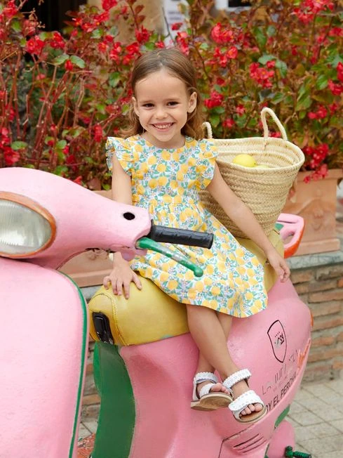 Jojo Maman Bebe JoJo Maman Bébé White Bright Lemon Print Summer Dress 4 Jojo Maman Bebe JoJo Maman Bébé White Bright Lemon Print Summer Dress - Image 2