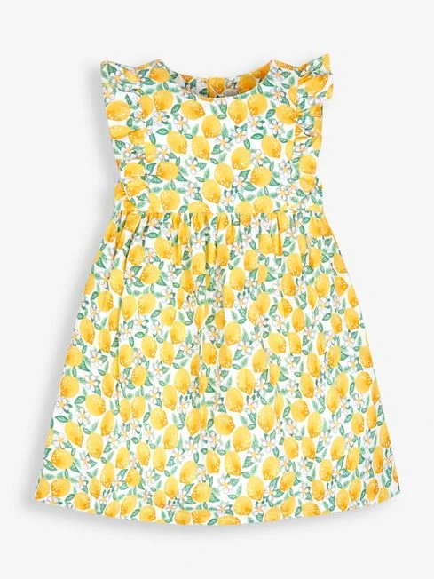 Jojo Maman Bebe JoJo Maman Bébé White Bright Lemon Print Summer Dress 7 Jojo Maman Bebe JoJo Maman Bébé White Bright Lemon Print Summer Dress - Image 5