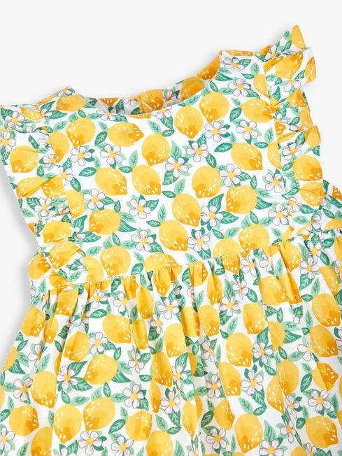 Jojo Maman Bebe JoJo Maman Bébé White Bright Lemon Print Summer Dress 8 Jojo Maman Bebe JoJo Maman Bébé White Bright Lemon Print Summer Dress - Image 6