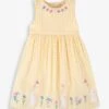 Jojo Maman Bebe JoJo Maman Bébé Yellow Gingham Mouse Appliqué Dress -Jojo Maman Bebe 608521s
