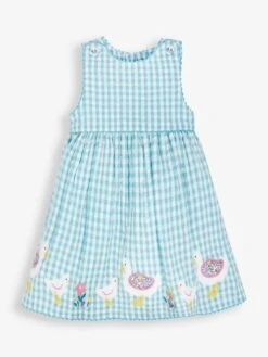 Jojo Maman Bebe JoJo Maman Bébé Duck Egg Gingham Duck Appliqué Dress -Jojo Maman Bebe 612825s3