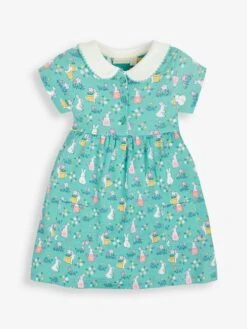 Jojo Maman Bebe JoJo Maman Bébé Duck Egg Bunny Print With Pet In Pocket Peter Pan Dress -Jojo Maman Bebe 618969s4